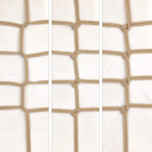 A picture showing three different methods of connecting straps of rope together.