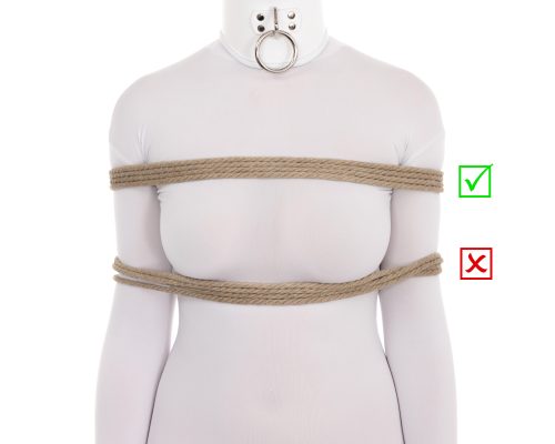 Good v Bad Straps An example showing a strap tied with good technique and another tied badly.