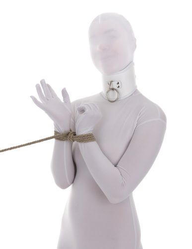 Kajira Blue - Waving Kajira Blue with wrists tied, waving