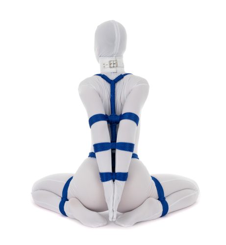 Kajira Blue tied in a position like the logo for TheDuchy