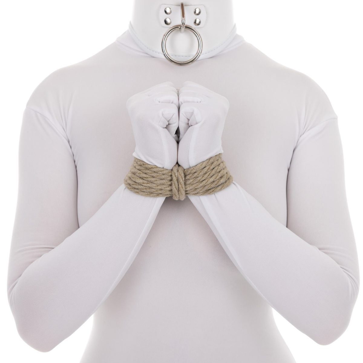 A Lark’s Head Double Column tied around two wrists