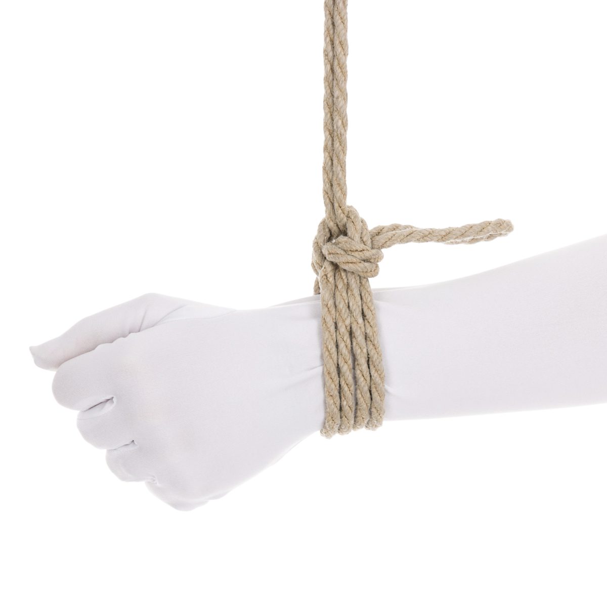 A Somerville Bowline tied around a single wrist. Clearly a Single Column Tie